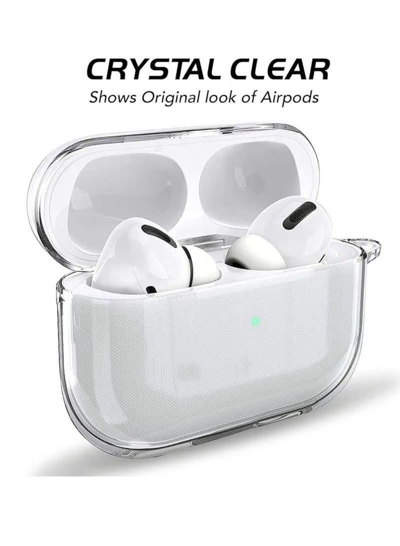 كيس جراب شفاف لسماعات AirPods Pro 2 (الجيل الثاني) مع سلسلة مفاتيح - غطاء حماية شفاف لعلبة الشحن، مقاوم للصدمات والخدوش، تصميم نحيف مع سهولة الوصول إلى منفذ الشحن - Image 3